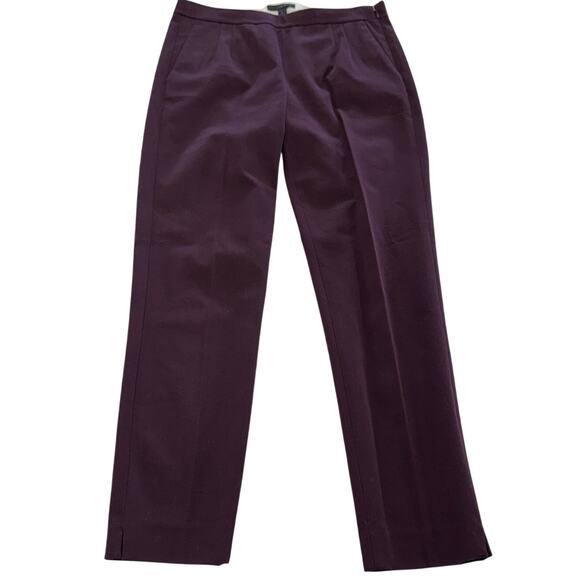 J.Crew Pants Womens 2 Purple Red Martie Bi Stretch High Waist Crop Ankle cotton - Picture 2 of 9